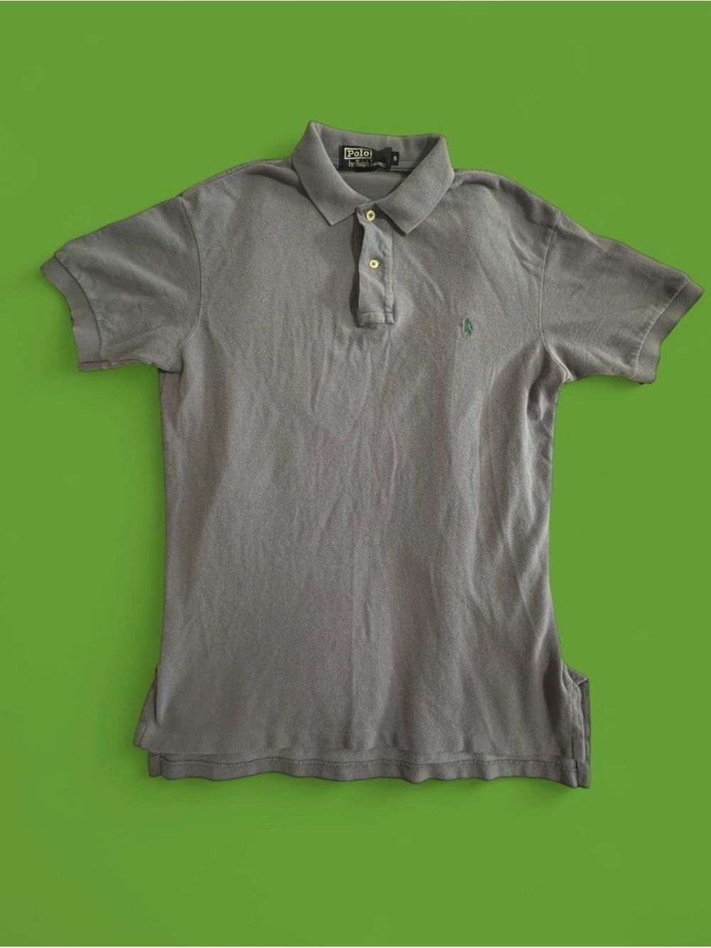 Vintage Polo Ralph Lauren Blue-Grey Mesh Polo Shirt - Size S